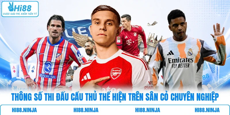 Thông số thi đấu cầu thủ thể hiện trên sân cỏ chuyên nghiệp